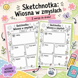 Sketchnotka. Wiosna w zmysłach