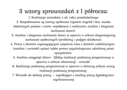 Przedszkole Sprawozdanie z I półrocza. 3 wersje z 3 roznych przedszkoli - zainspiruj się