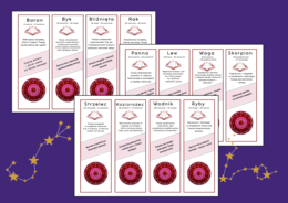 ⭐ Książkowy horoskop – motywacyjne zakładki dla uczniów ⭐- andrzejki – biblioteka – zajęcia z wychowawcą – świetlica – wersja 2