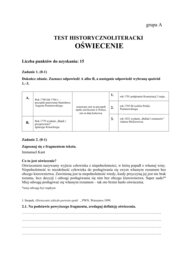 📃Test historycznoliteracki – język polski – matura Oświecenie