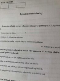 Egzamin ósmoklasisty - zadanie slownikowe