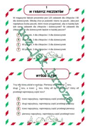 Stacje zadaniowe, mikołaj, boże narodzenie, szyfr, klasa 5, liczby naturalne i ułamki zwykłe