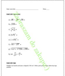 Pierwiastek kwadratowy i sześcienny - kartkówka.