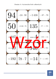 Domino - Arytmetyka liczb całkowitych | matematyka