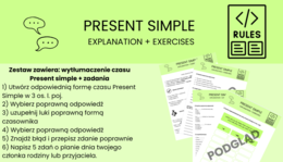 Present Simple - karta pracy wytłumaczenie + zadania