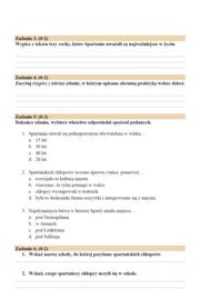 Historia - czytanie ze zrozumieniem "Spartańskie wychowanie"