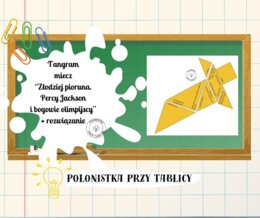 "Złodziej pioruna. Percy Jackson i bogowie olimpijscy" tangram + rozwiązanie