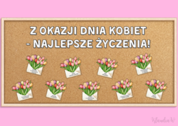 Gazetka z życzeniami na Dzień Kobiet