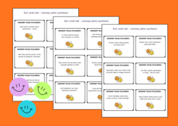 ⭐Dzień Życzliwości i Pozdrowień - Dzień Uśmiechu - Karty small talk - 60 szt. - TUS - zajęcia z wychowawcą – biblioteka – język polski