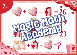 WALENTYNKOWE ZAGADKI LOGICZNE 2 - matematyka klasy 4-8 + rozwiązania