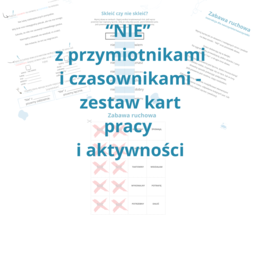 "Nie" z przymiotnikami i czasownikami - ortografia i gramatyka, duży pakiet aktywności