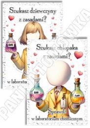 Chemia. Plakat. Szkolna gazetka ścienna. Plakaty chemiczne z motywem MIŁOŚCI do sali chemicznej i nie tylko. Walentynki. Święto zakochanych.