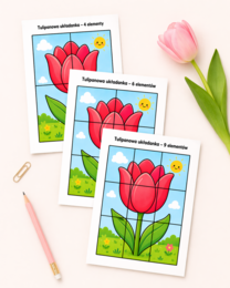 Tulipanowa układanka 4 elementy / 6 elementów / 9 elementów