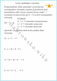 Liczby spełniające równania