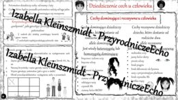 Sketchnotka - notatka „Dziedziczenie cech u człowieka” wykonana w power point do edycji. Biologia 8; „GENETYKA”