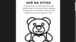 Etyka klasa 1- Miś na etyce