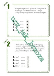 Rozwiązywanie zadań tekstowych za pomocą równań, stacje zadaniowe, klasa 8