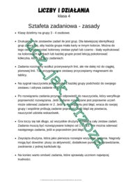 Sztafeta zadaniowa Liczby i działania klasa 4