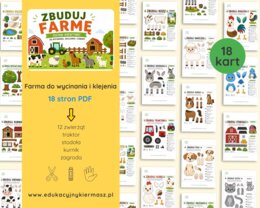 Zbuduj farmę – zestaw kreatywny PDF do druku | wycinanie i klejenie dla dzieci