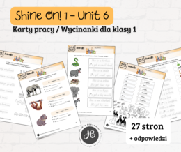 Materiały do Shine On! 1 Unit 6 – Animals - karty pracy - wklejki/wycinanki