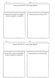 Proste, odcinki, łamana, kąty. Kartkówka // wejściówka // exit task