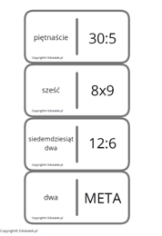 Domino – utrwalanie tabliczki mnożenia i dzielenia