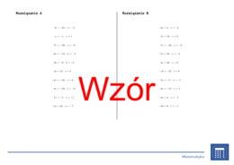 Równania liniowe (liczby całkowite), przekształcenia równoważne (mnożenie, dzielenie), pierwiastek całkowity | matematyka, algebra | 26 kolumn