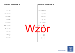 Arytmetyka jednomianów | matematyka, algebra | 26 kolumn