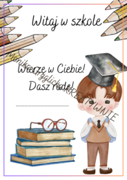 Witaj w szkole- Dyplom Chłopiec