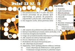 Gra planszowa dla kl. 5 na lekcję powtórzeniową działu "Budowa i czynności życiowe organizmów"