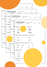 Kartkówka - ułamki dziesiętne. Zamiana ułamków. Porównywanie ułamków. Wyrażenia dwumianowane. Klasa 5