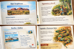 Opis krajobrazu. Mój dzień w australijskiej szkole. Kartka z podróży. Legenda inspirowana Australią.