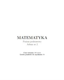 Arkusz maturalny nr 2 z matematyki