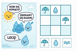 Karta pracy „Deszczowe zadania matematyczne”