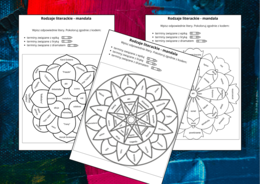 RODZAJE LITERACKIE - epika - liryka - dramat - MANDALA - powtórka - egzamin - 3 wersje