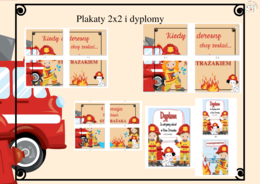 Dzień strażaka - 2 wersje kolor i czarno biała