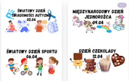 Gazetka na drzwi - święta nietypowe KWIECIEŃ