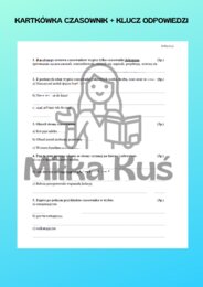 Kartkówka - czasownik+klucz odpowiedzi