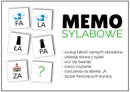 MEMO Sylabowe - 19 par tworzących wyrazy z literką "A"