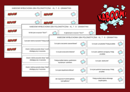 KABOOM! - Wybuchowa Gra Polonistyczna - kl. 7 - 8 - GRAMATYKA - nauka o języku - 110 pytań