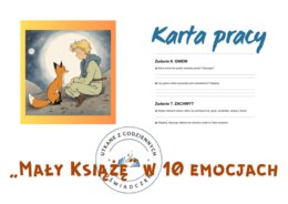 KARTA PRACY – „Mały Książę” w 10 emocjach