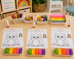 Naklej sowę – praca sensoryczna