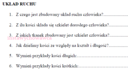 Układ ruchu - karta pracy