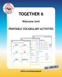 Together 6 Welcome Unit Vocabulary Acitvities