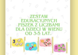 ZESTAW EDUKACYJNYCH FISZEK Z LICZBAMI DLA DZIECI W WIEKU OD 3 -5 LAT.
