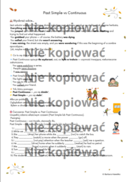 Scenariusz i karta pracy "Power cut in the town center" Past Simple v. Continuous B1