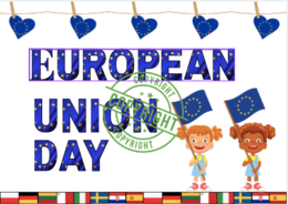 🇪🇺 Gazetka na European Union Day – interesujące ciekawostki o UE i zestaw dekoracji (banery, girlandy, postacie)