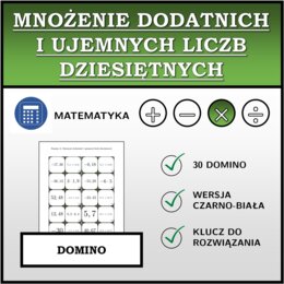 Domino - Mnożenie dodatnich i ujemnych liczb dziesiętnych | matematyka