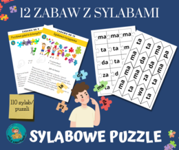 12 SYLABOWYCH ZABAW , SYLABOWE PUZZLE