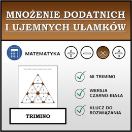 Trimino - Mnożenie dodatnich i ujemnych ułamków | matematyka